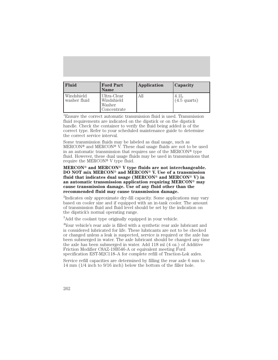 Maintenance and specifications | FORD 2002 Expedition User Manual | Page 262 / 280