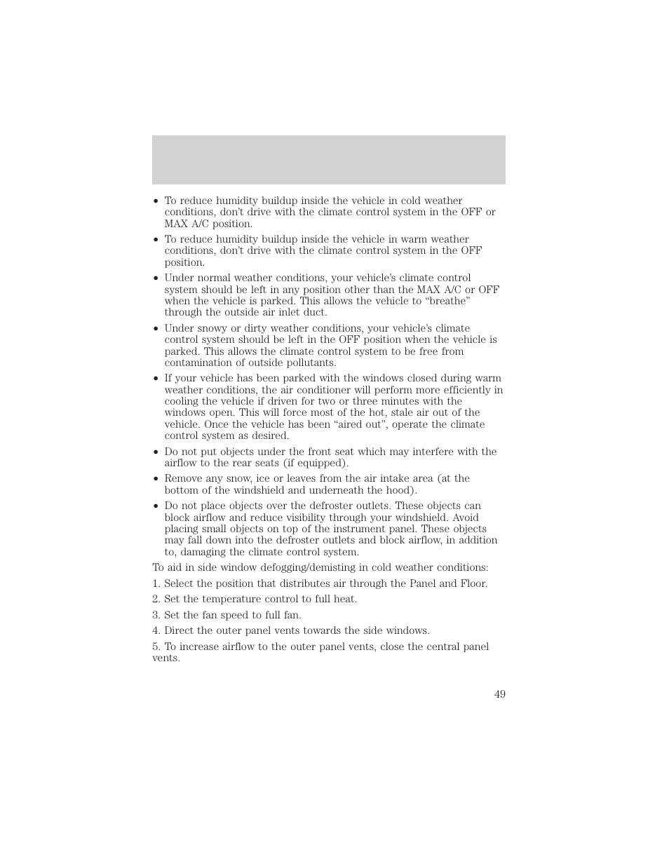 Climate controls | FORD 2002 Expedition User Manual | Page 49 / 280