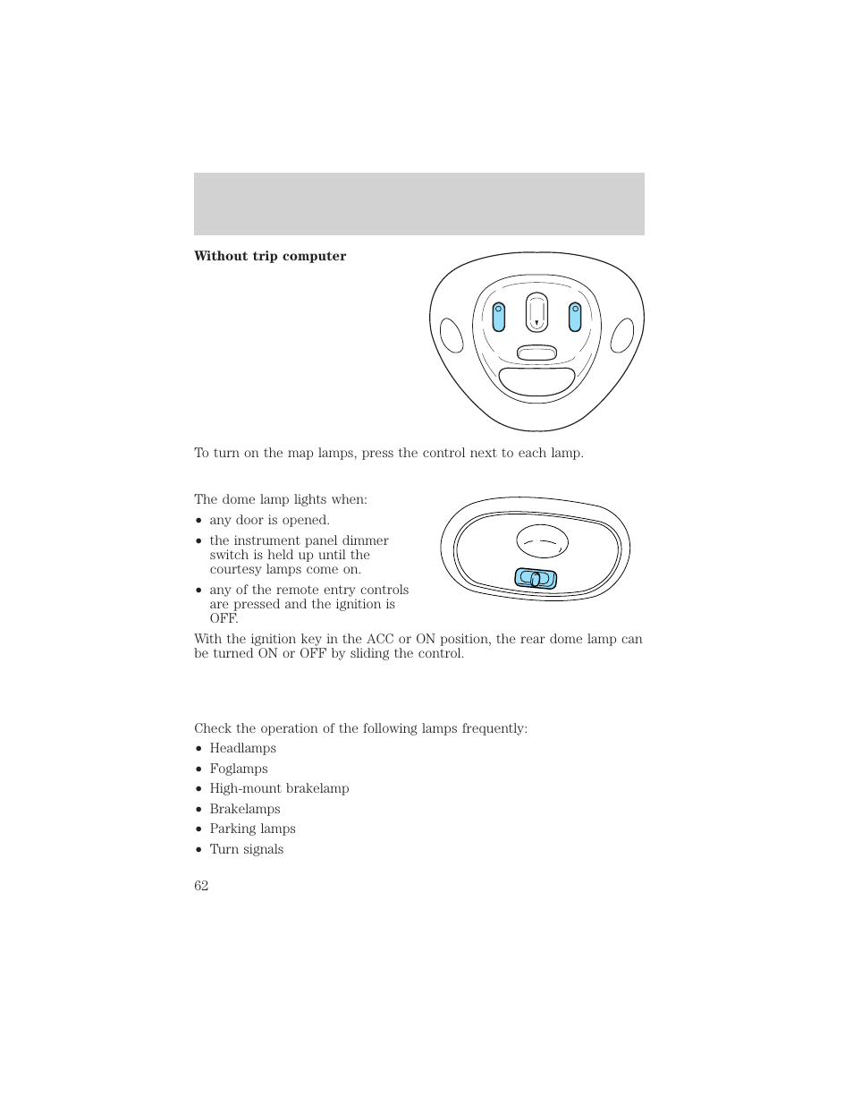 Lights | FORD 2002 Expedition User Manual | Page 62 / 280