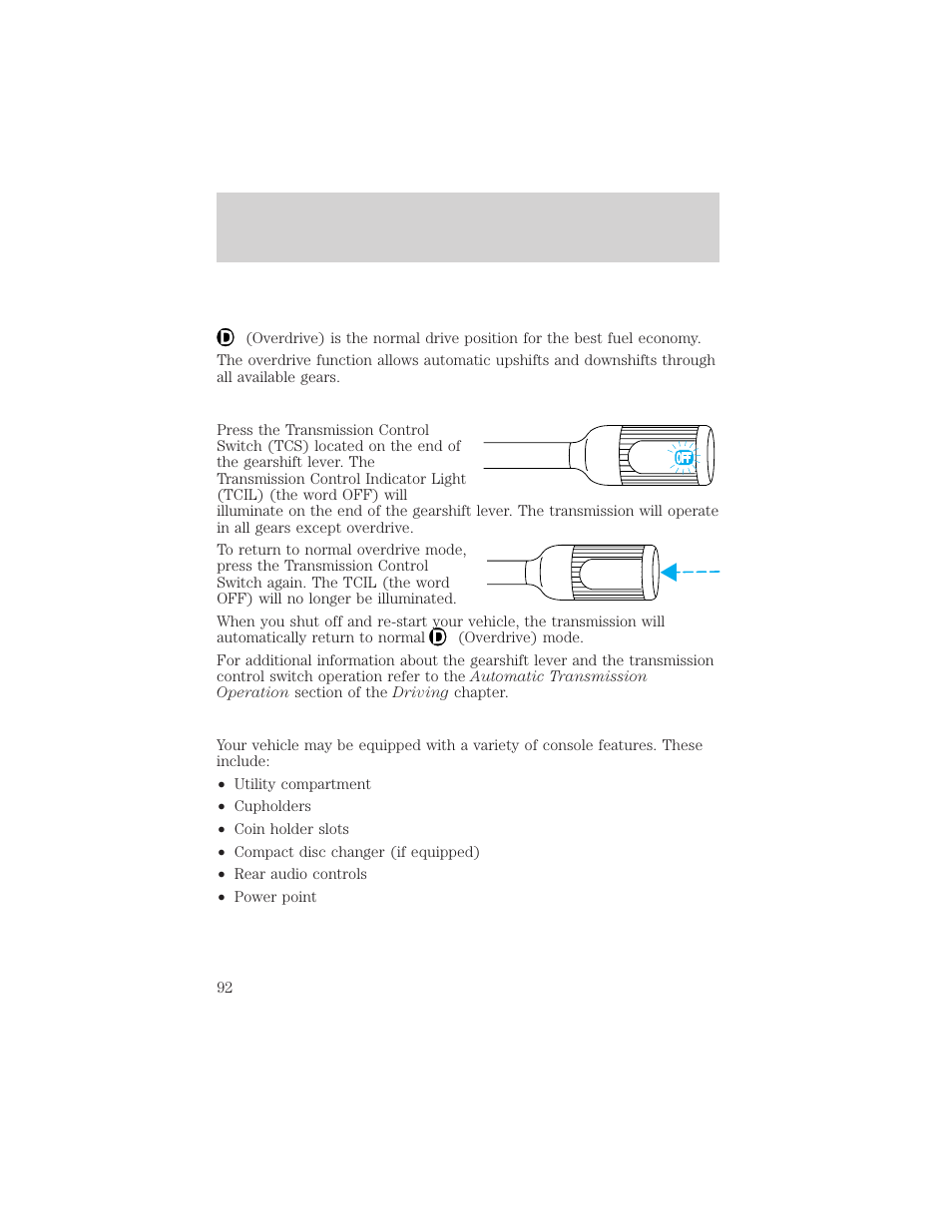 Driver controls | FORD 2002 Expedition User Manual | Page 92 / 280