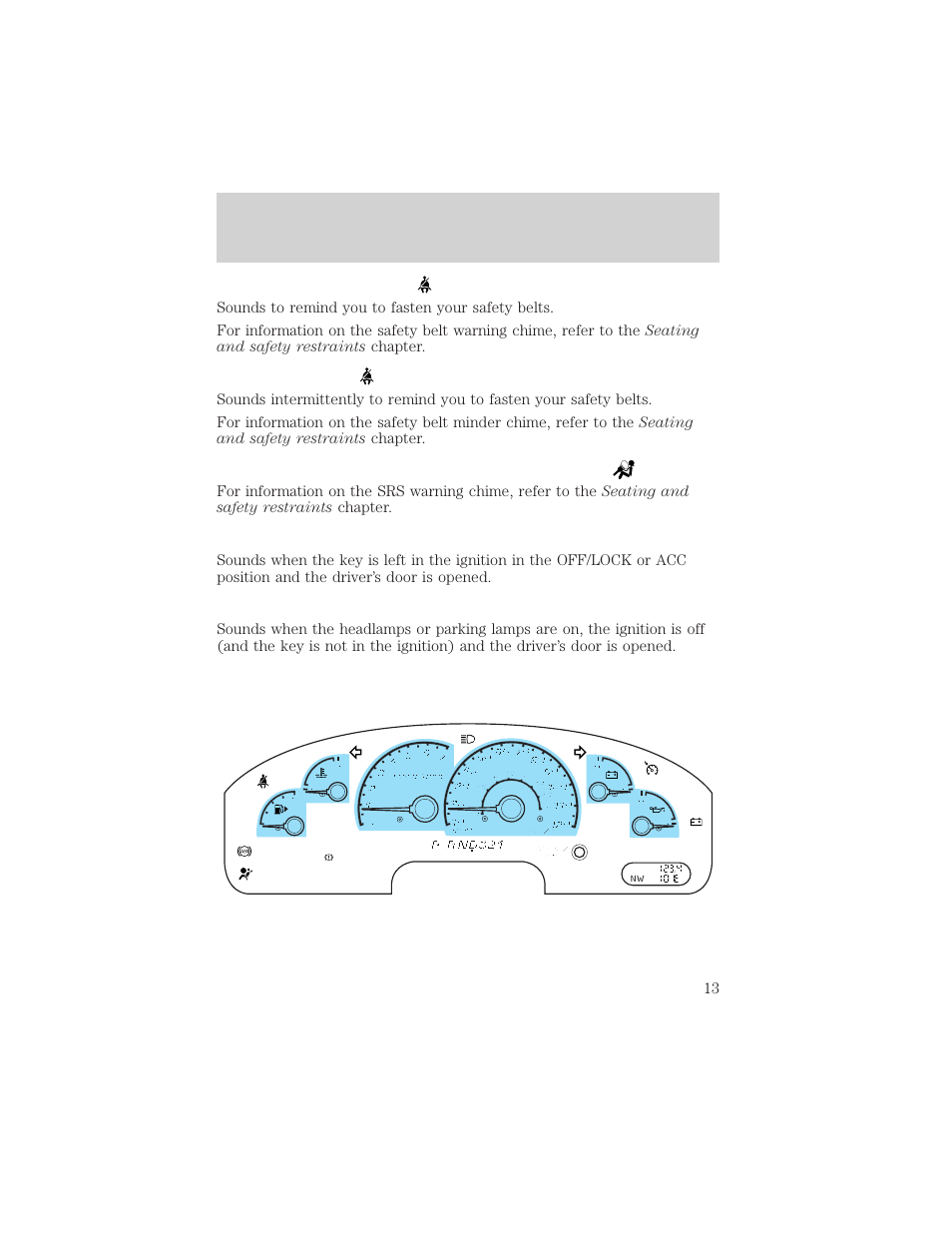 Instrumentation | FORD 2002 Explorer v.1 User Manual | Page 13 / 312