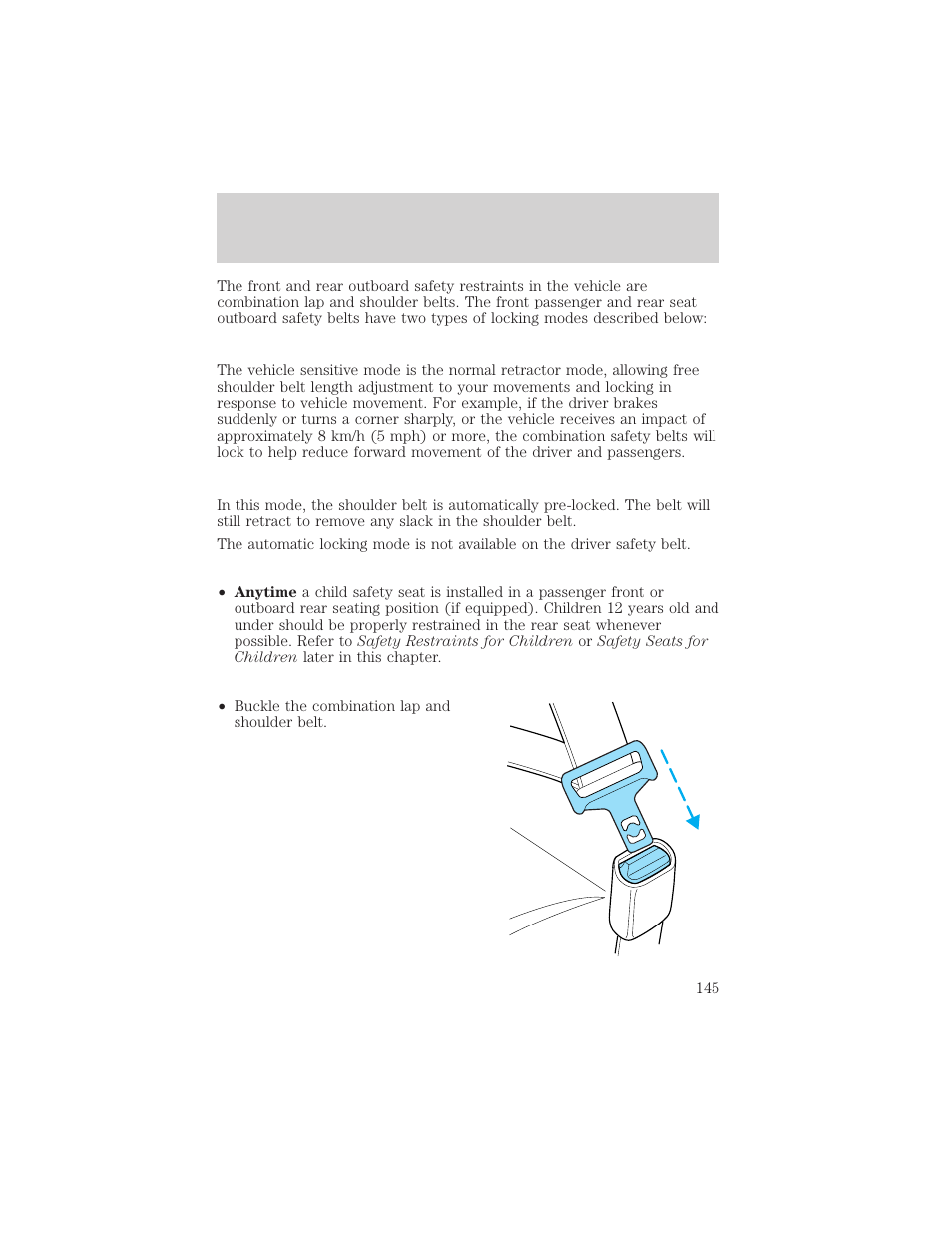 Seating and safety restraints | FORD 2002 Explorer v.1 User Manual | Page 145 / 312