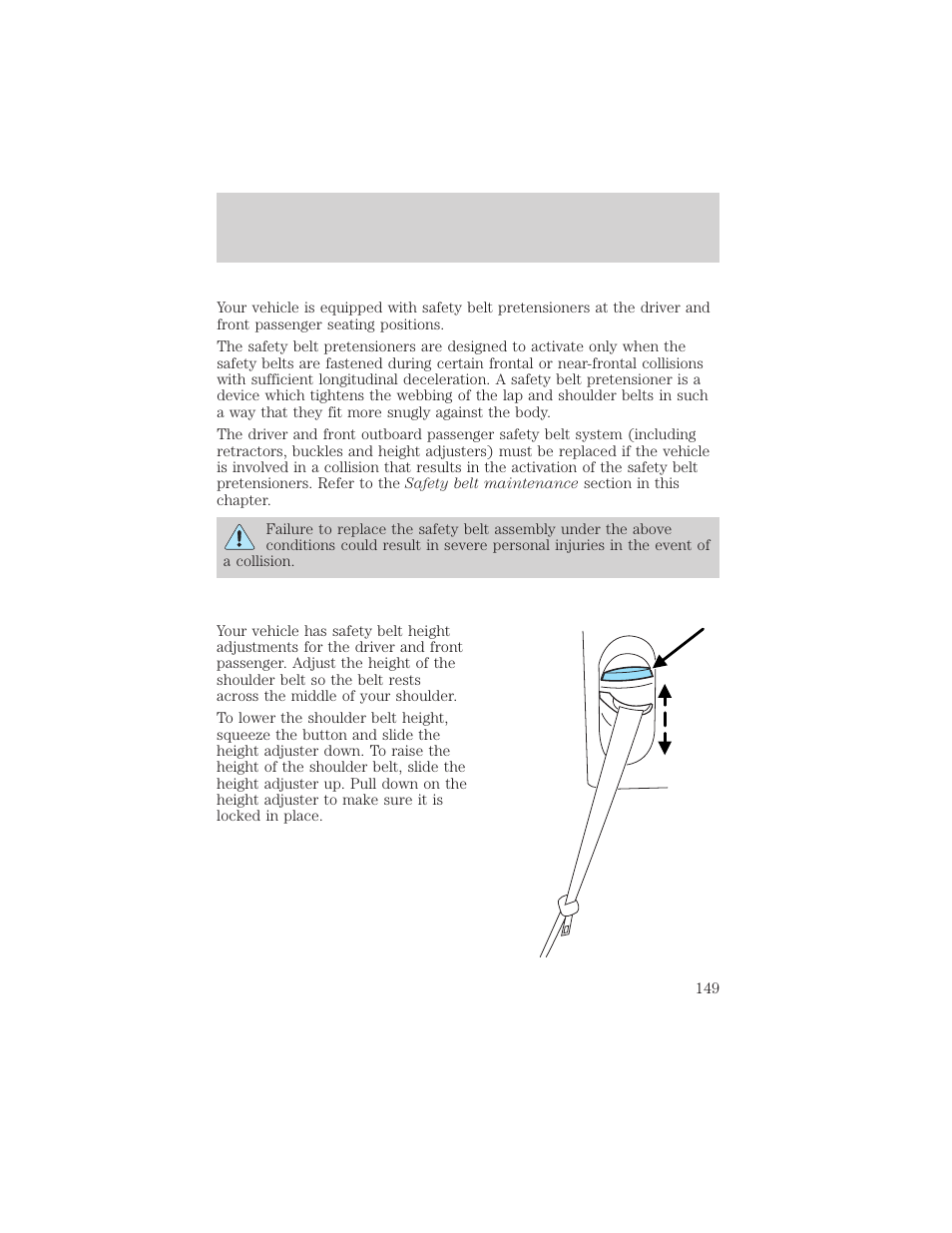 Seating and safety restraints | FORD 2002 Explorer v.1 User Manual | Page 149 / 312