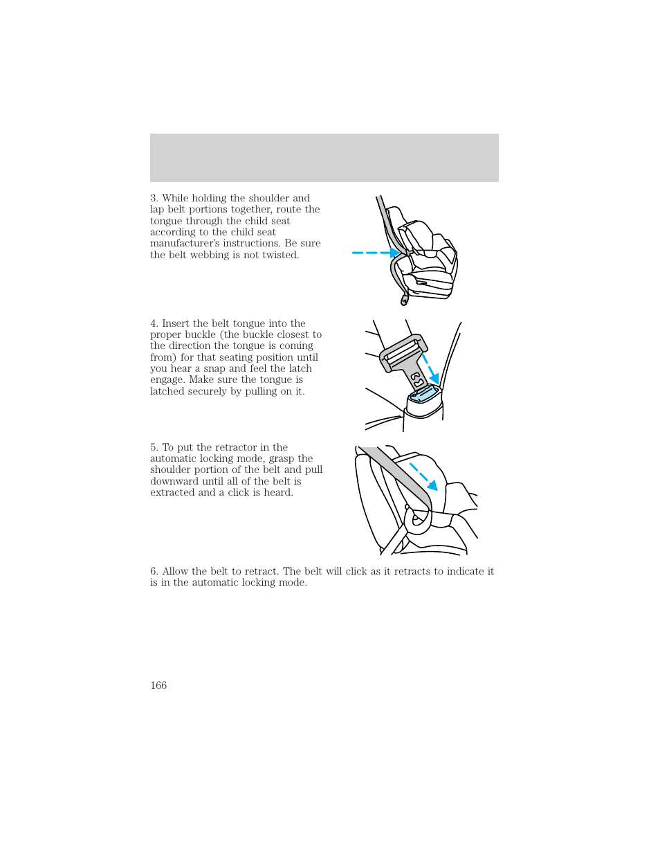 Seating and safety restraints | FORD 2002 Explorer v.1 User Manual | Page 166 / 312