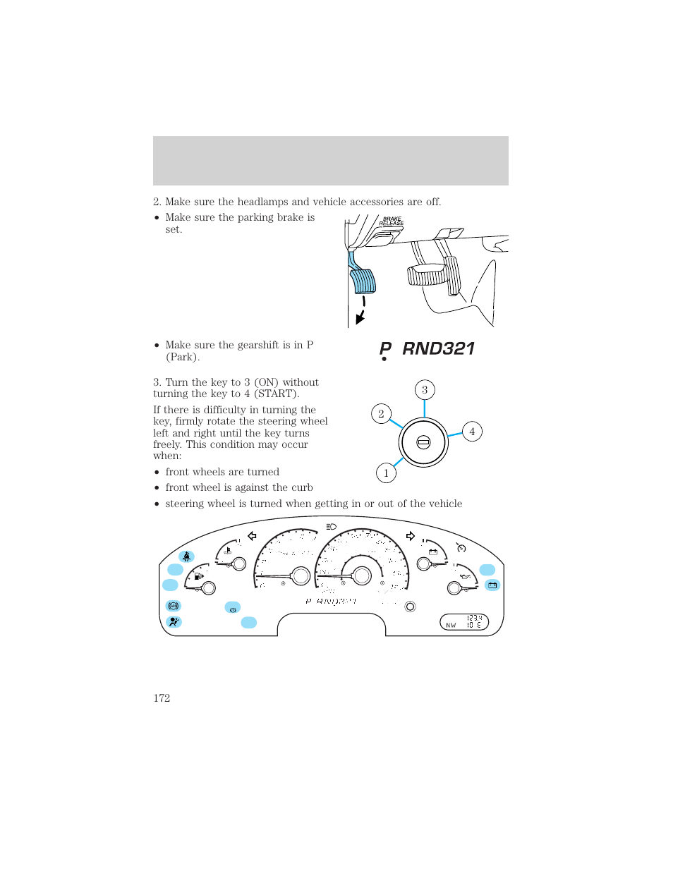 Starting | FORD 2002 Explorer v.1 User Manual | Page 172 / 312