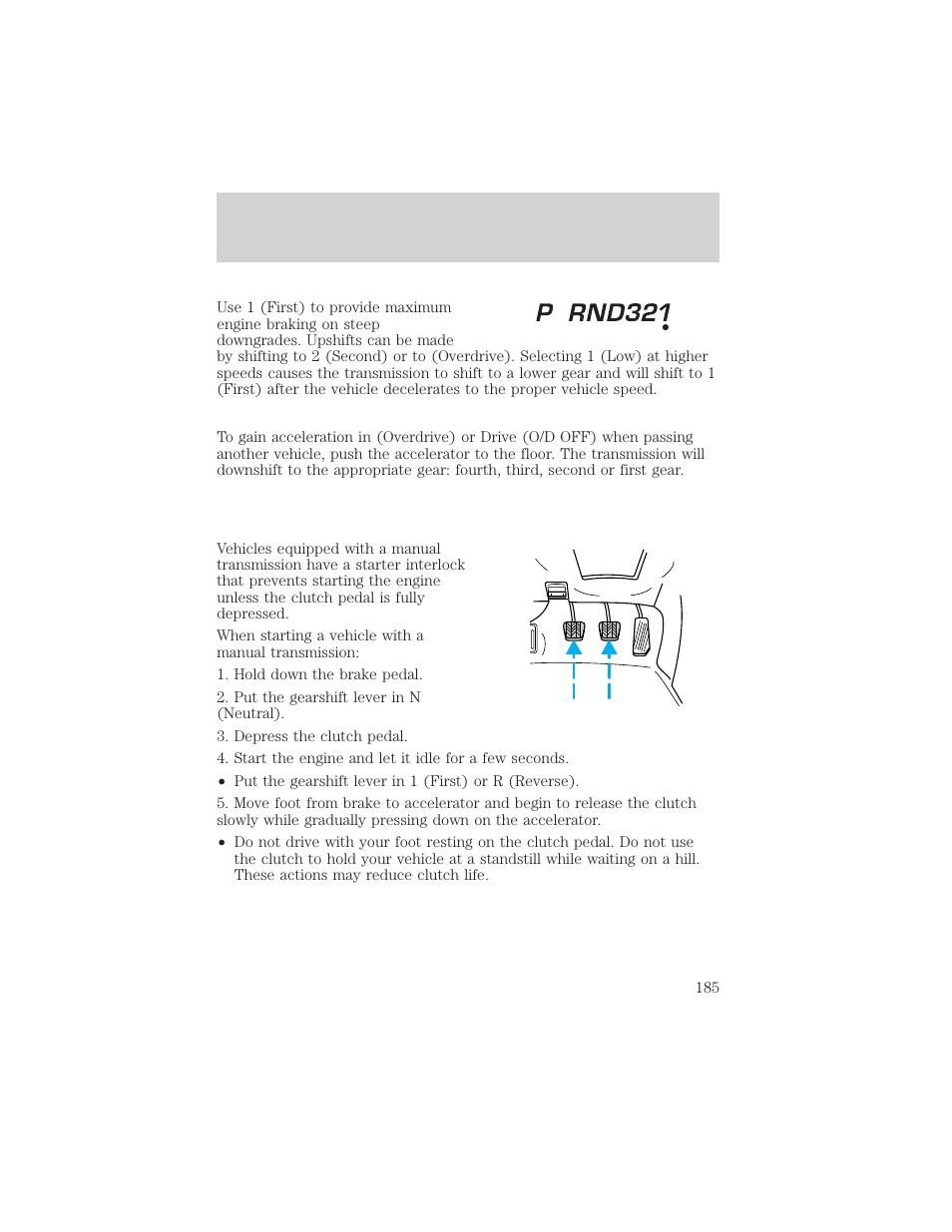 Driving | FORD 2002 Explorer v.1 User Manual | Page 185 / 312