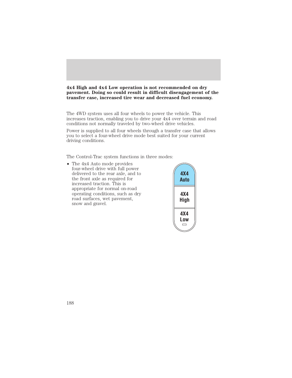 Driving | FORD 2002 Explorer v.1 User Manual | Page 188 / 312