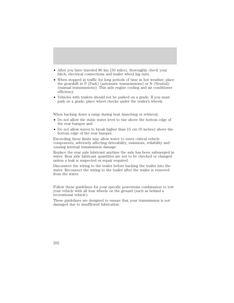 Driving | FORD 2002 Explorer v.1 User Manual | Page 202 / 312