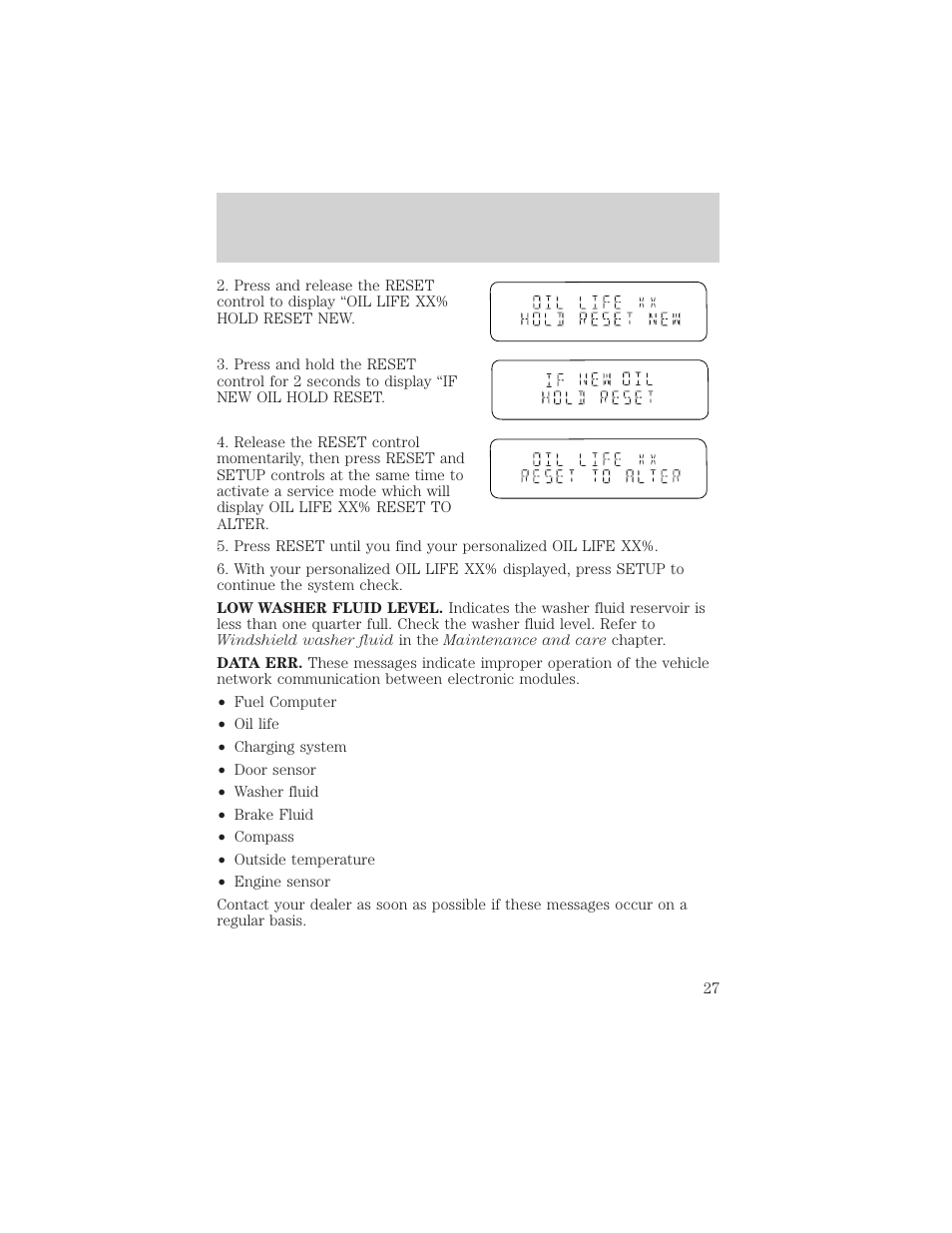 Instrumentation | FORD 2002 Explorer v.1 User Manual | Page 27 / 312