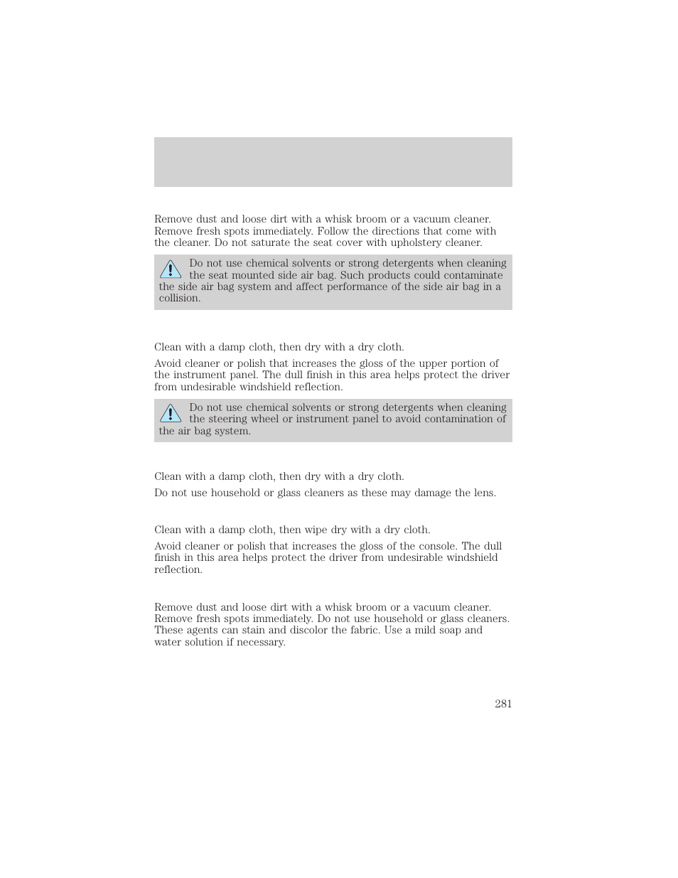 Maintenance and care | FORD 2002 Explorer v.1 User Manual | Page 281 / 312