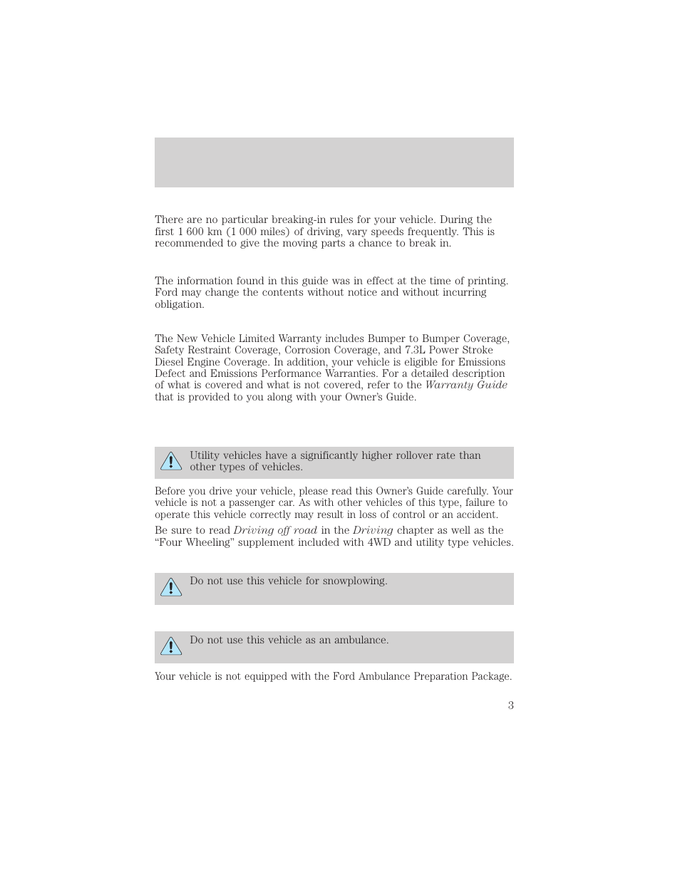 Introduction | FORD 2002 Explorer v.1 User Manual | Page 3 / 312