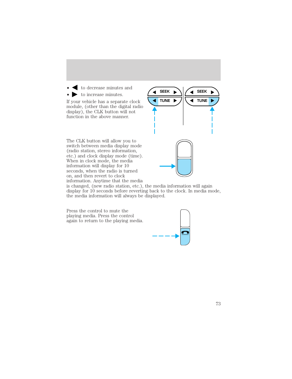 Auto clk, Controls and features | FORD 2002 Explorer v.1 User Manual | Page 73 / 312