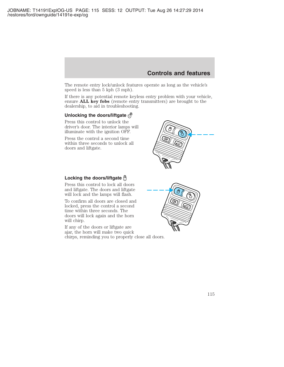 Controls and features | FORD 2002 Explorer v.2 User Manual | Page 115 / 328