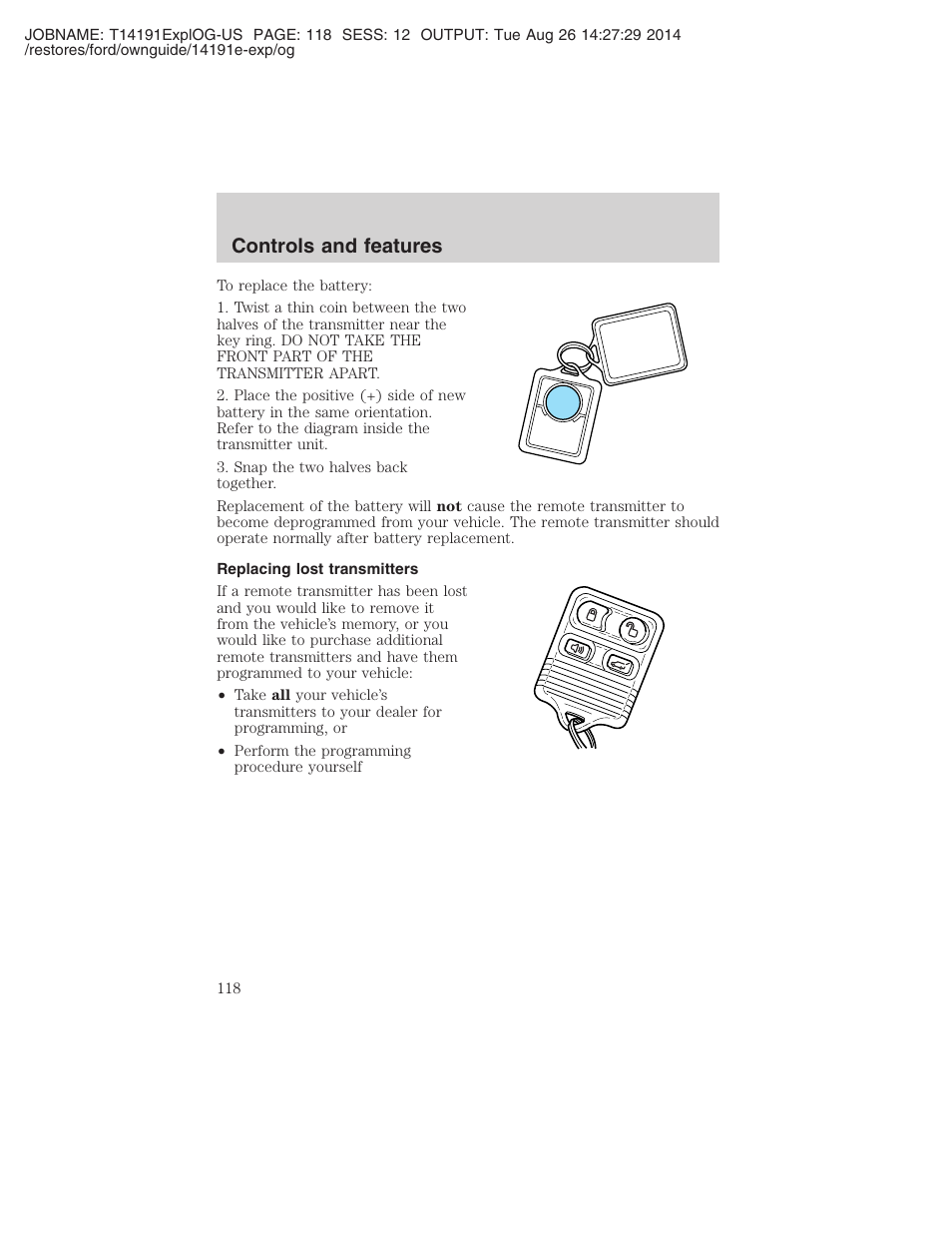 Controls and features | FORD 2002 Explorer v.2 User Manual | Page 118 / 328