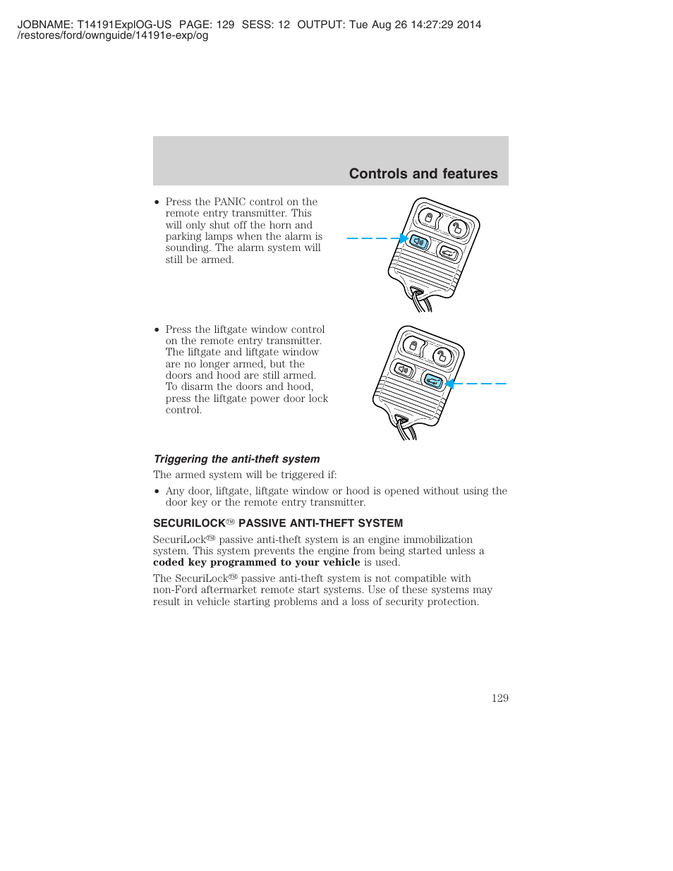 Controls and features | FORD 2002 Explorer v.2 User Manual | Page 129 / 328