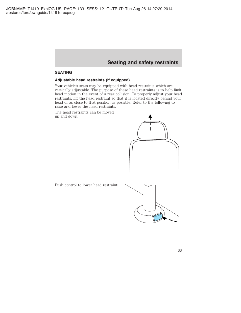 Seating and safety restraints | FORD 2002 Explorer v.2 User Manual | Page 133 / 328