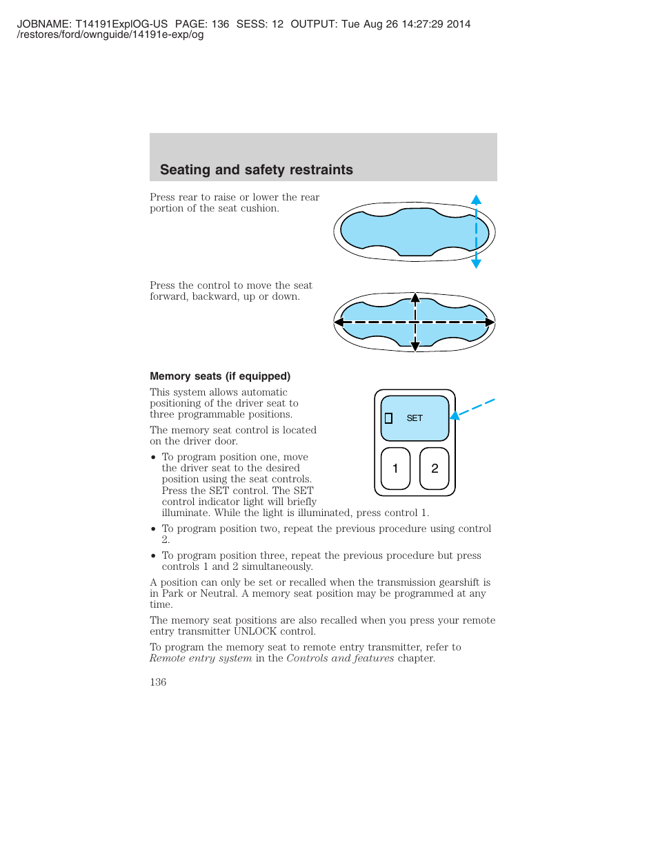 Seating and safety restraints | FORD 2002 Explorer v.2 User Manual | Page 136 / 328