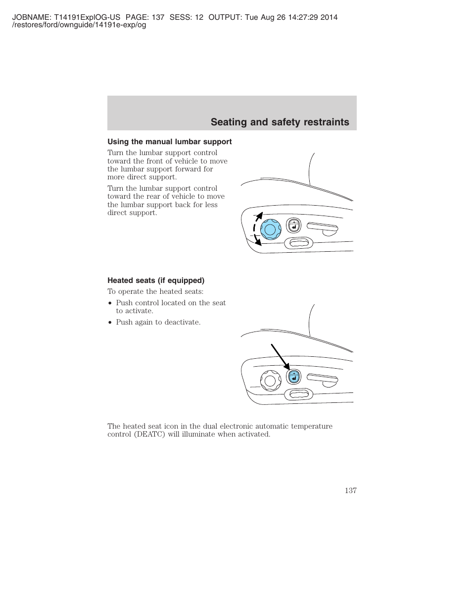 Seating and safety restraints | FORD 2002 Explorer v.2 User Manual | Page 137 / 328