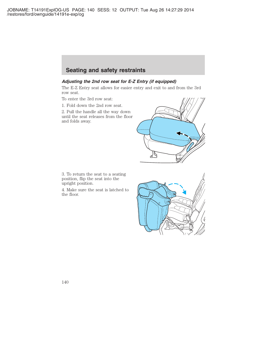 Seating and safety restraints | FORD 2002 Explorer v.2 User Manual | Page 140 / 328