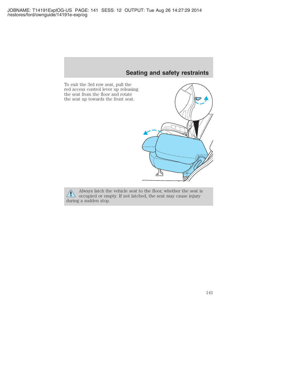 Seating and safety restraints | FORD 2002 Explorer v.2 User Manual | Page 141 / 328