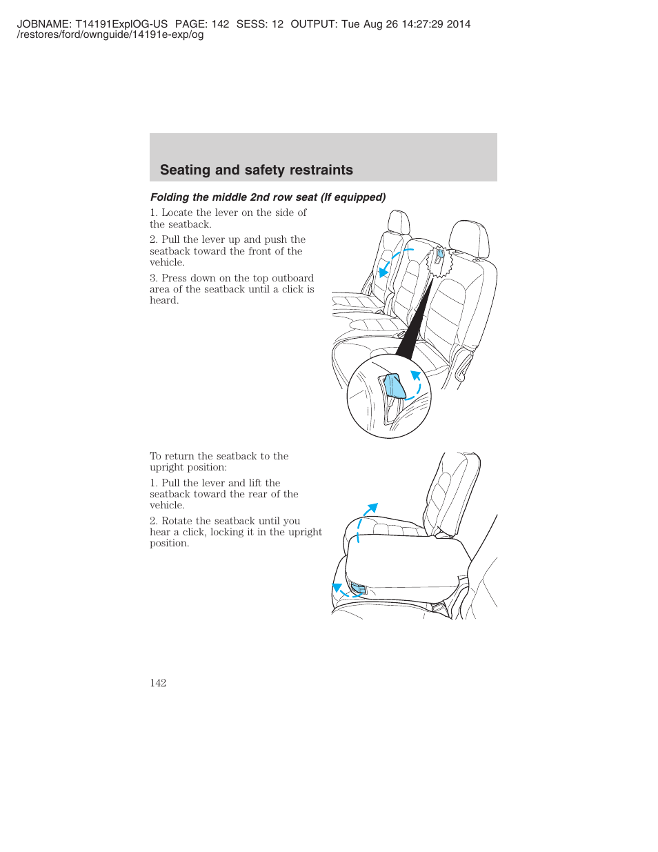 Seating and safety restraints | FORD 2002 Explorer v.2 User Manual | Page 142 / 328