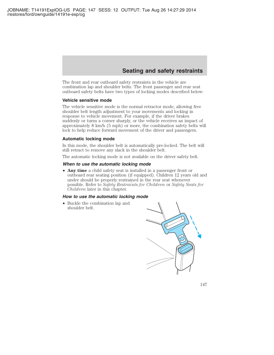 Seating and safety restraints | FORD 2002 Explorer v.2 User Manual | Page 147 / 328