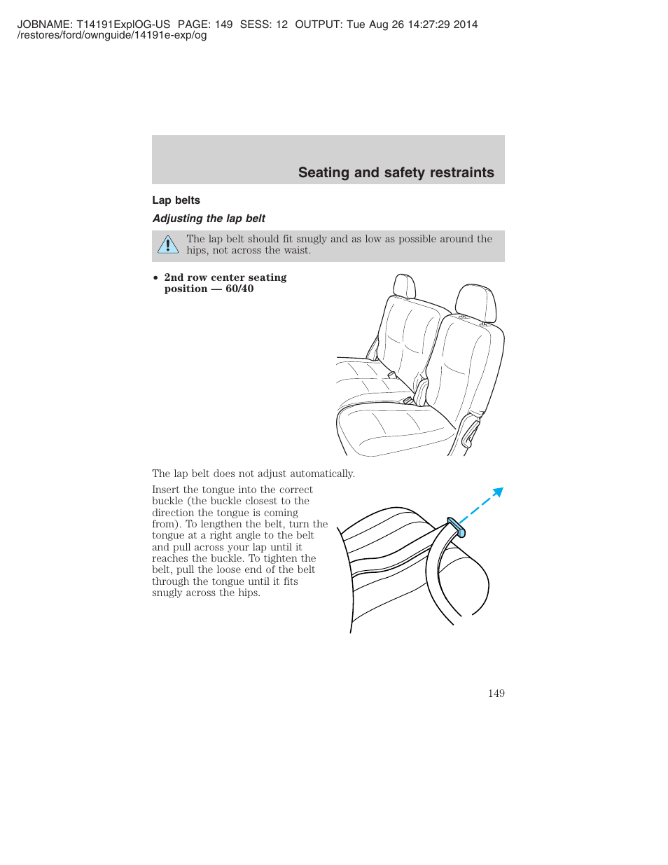 Seating and safety restraints | FORD 2002 Explorer v.2 User Manual | Page 149 / 328