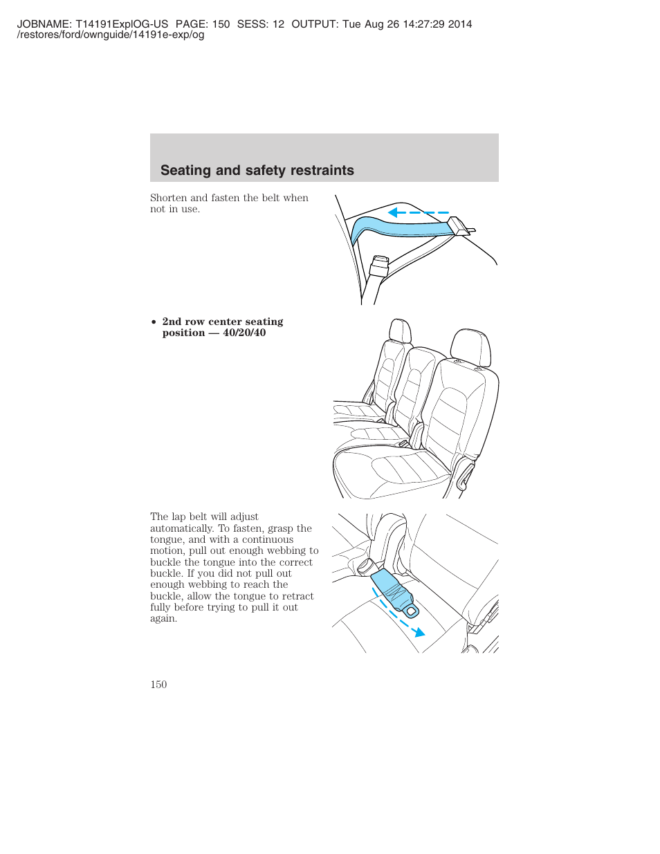 Seating and safety restraints | FORD 2002 Explorer v.2 User Manual | Page 150 / 328