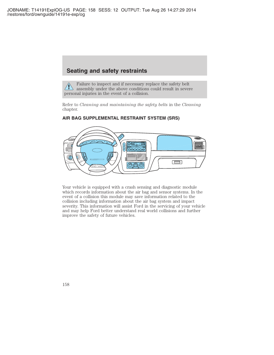 Seating and safety restraints | FORD 2002 Explorer v.2 User Manual | Page 158 / 328