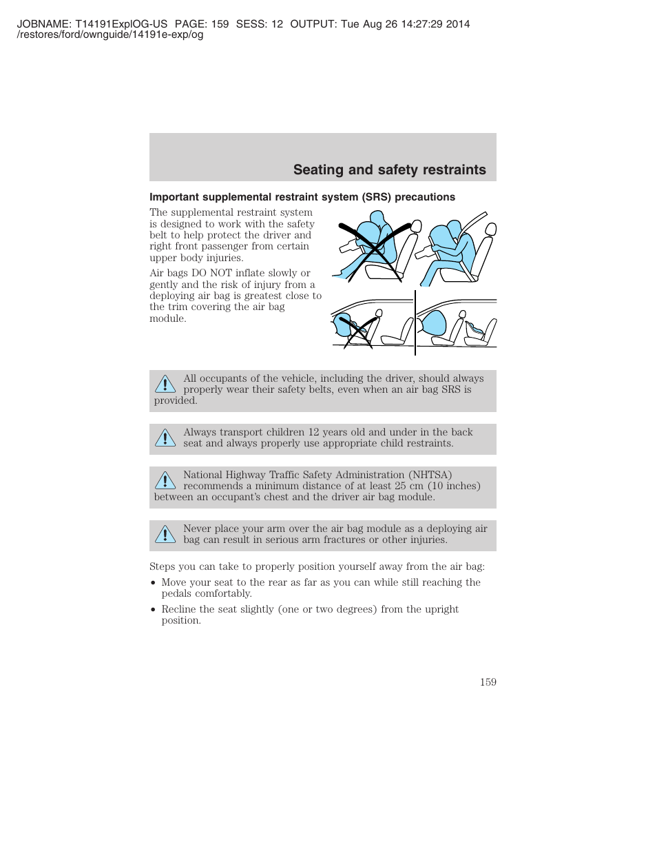 Seating and safety restraints | FORD 2002 Explorer v.2 User Manual | Page 159 / 328