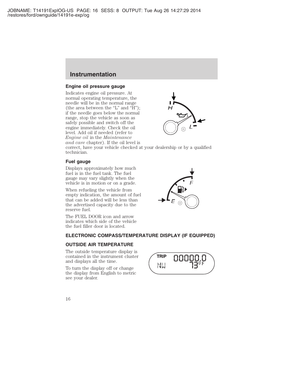 Instrumentation | FORD 2002 Explorer v.2 User Manual | Page 16 / 328