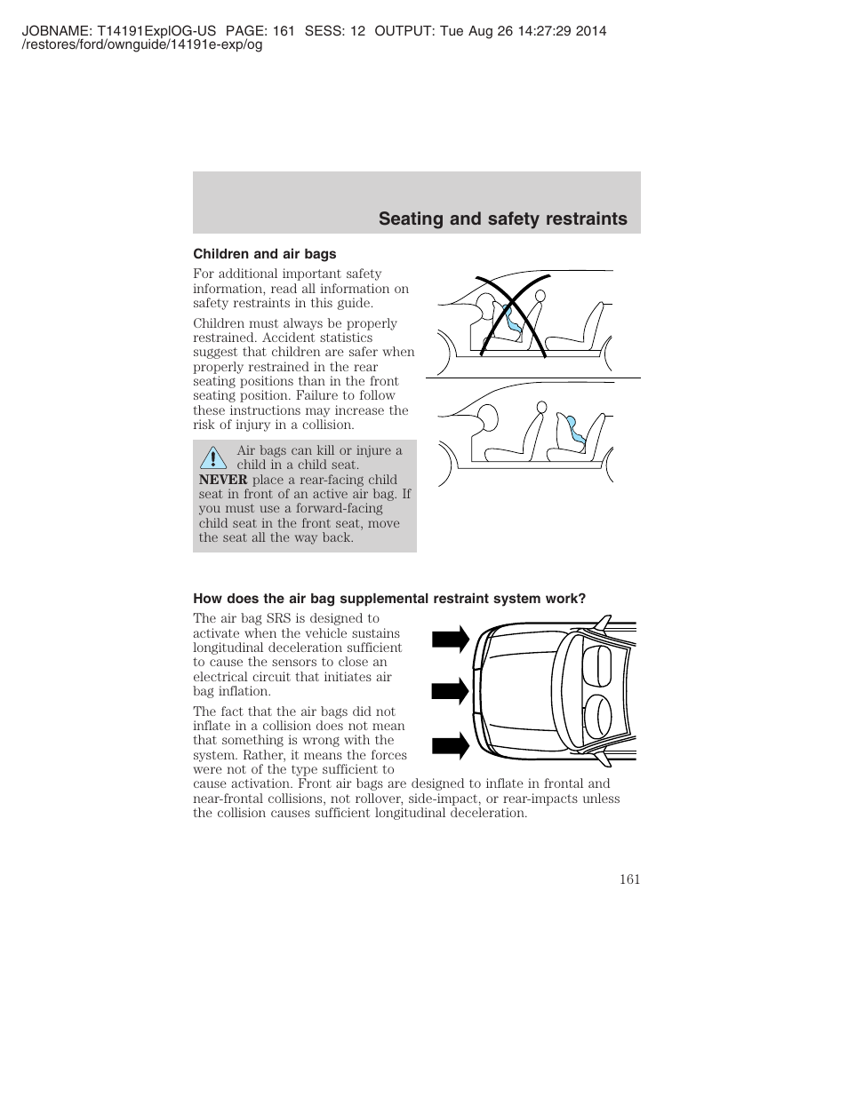 Seating and safety restraints | FORD 2002 Explorer v.2 User Manual | Page 161 / 328