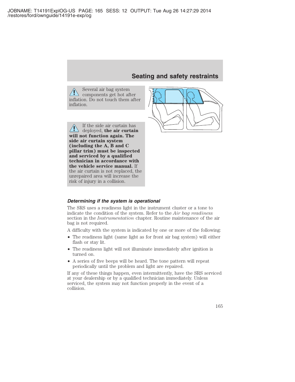 Seating and safety restraints | FORD 2002 Explorer v.2 User Manual | Page 165 / 328