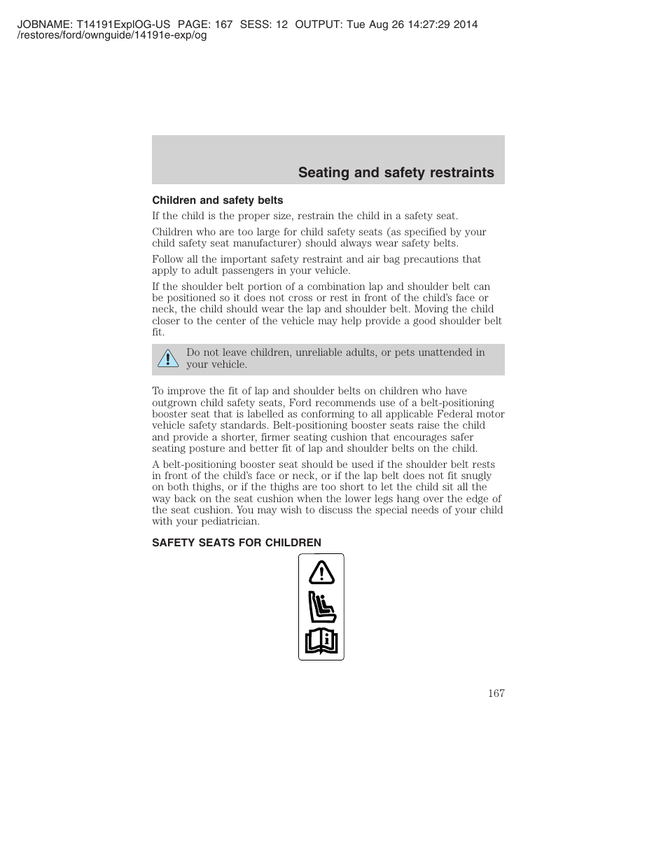 Seating and safety restraints | FORD 2002 Explorer v.2 User Manual | Page 167 / 328