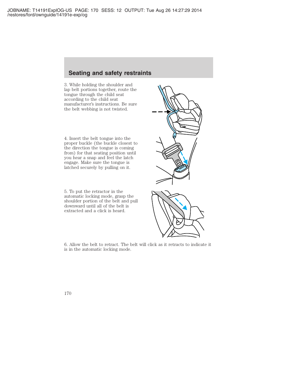 Seating and safety restraints | FORD 2002 Explorer v.2 User Manual | Page 170 / 328