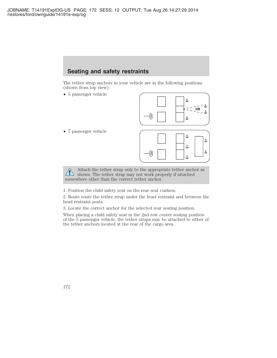 Seating and safety restraints | FORD 2002 Explorer v.2 User Manual | Page 172 / 328