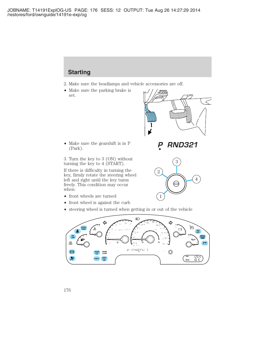 Starting | FORD 2002 Explorer v.2 User Manual | Page 176 / 328