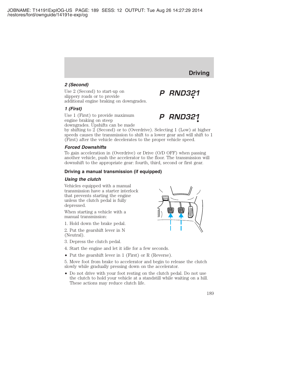 Driving | FORD 2002 Explorer v.2 User Manual | Page 189 / 328