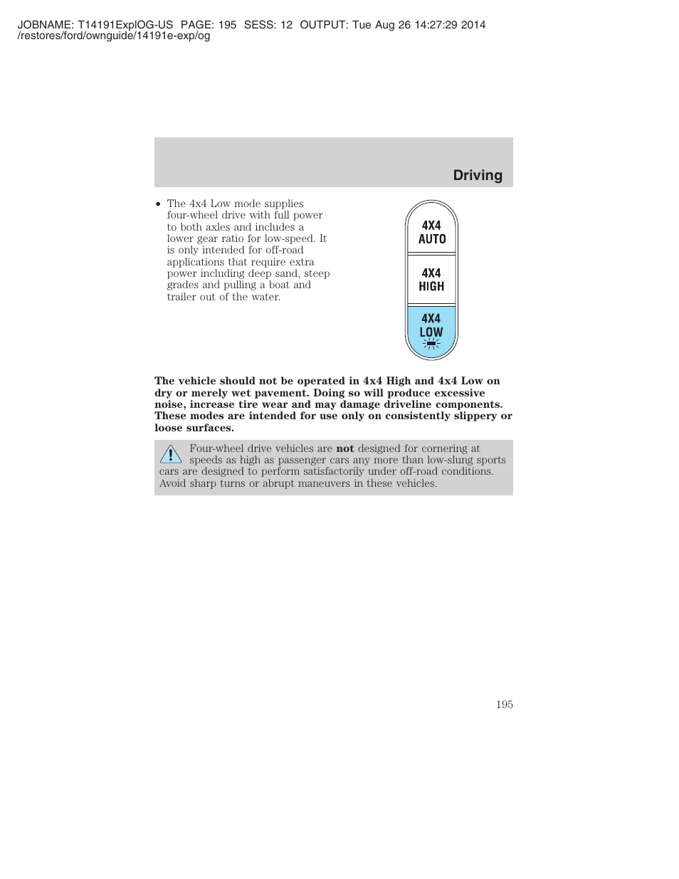 Driving | FORD 2002 Explorer v.2 User Manual | Page 195 / 328