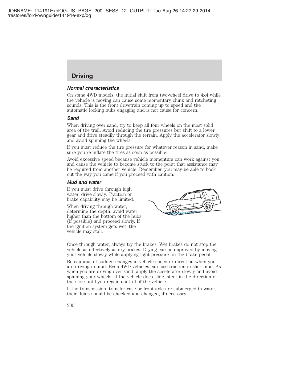 Driving | FORD 2002 Explorer v.2 User Manual | Page 200 / 328