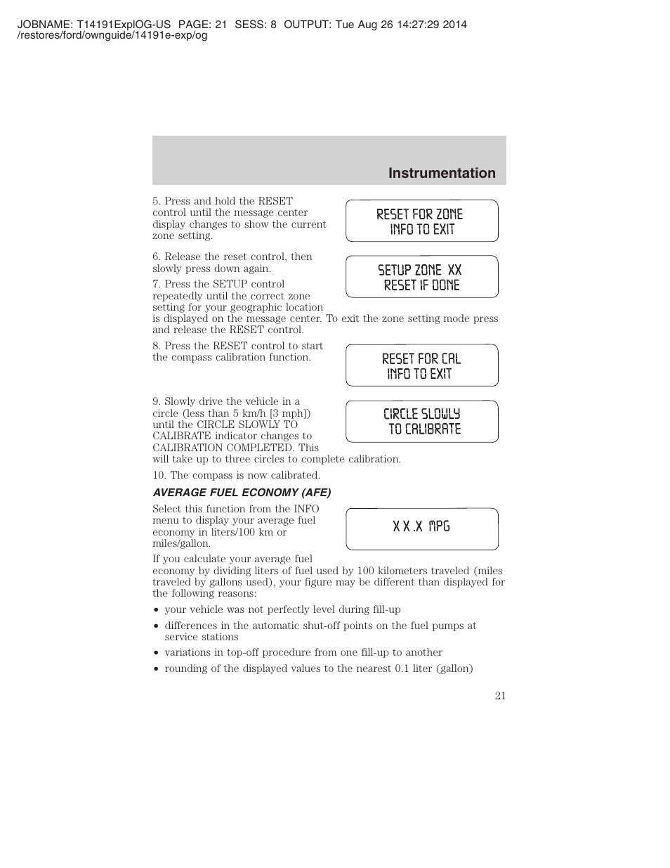 Instrumentation | FORD 2002 Explorer v.2 User Manual | Page 21 / 328