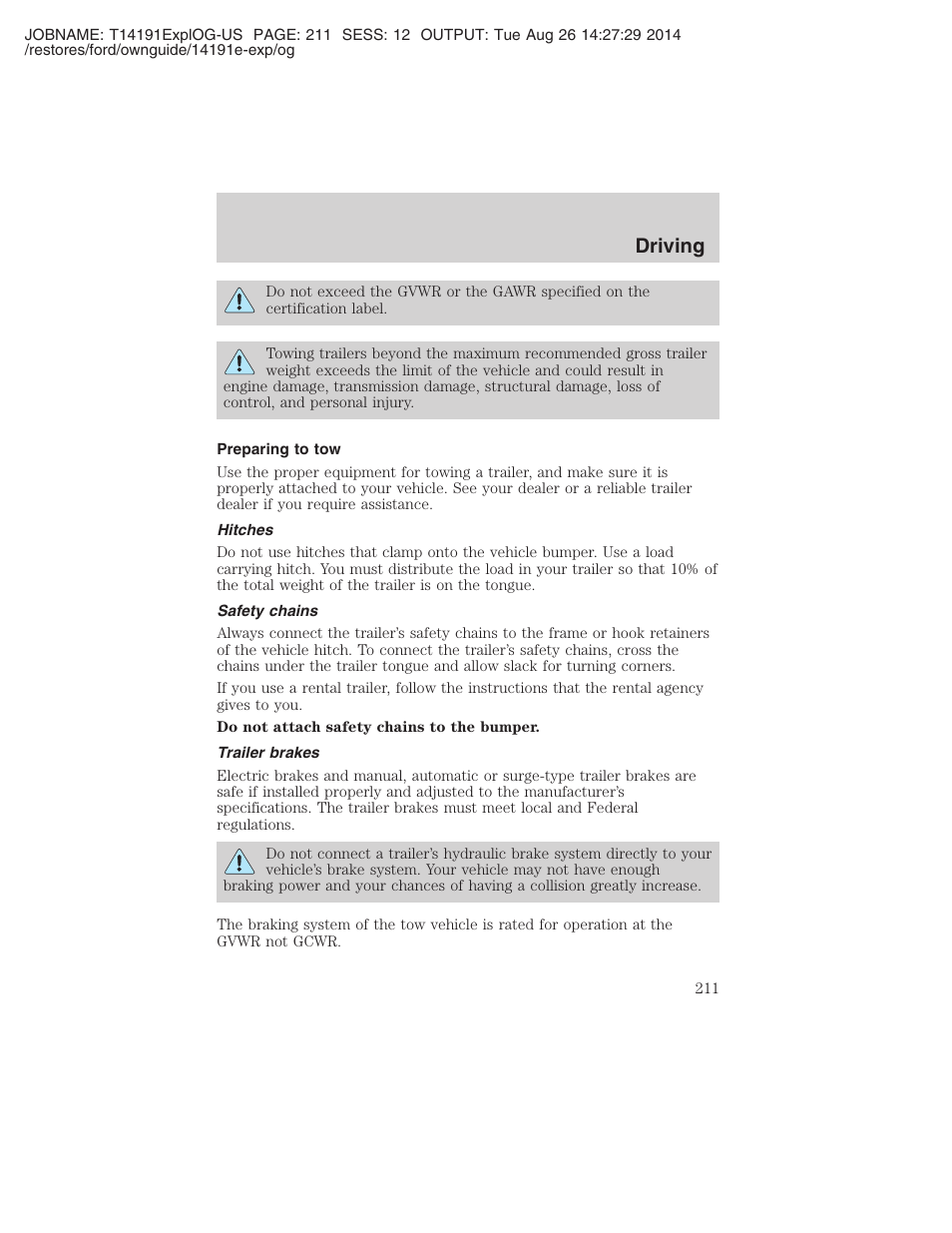 Driving | FORD 2002 Explorer v.2 User Manual | Page 211 / 328