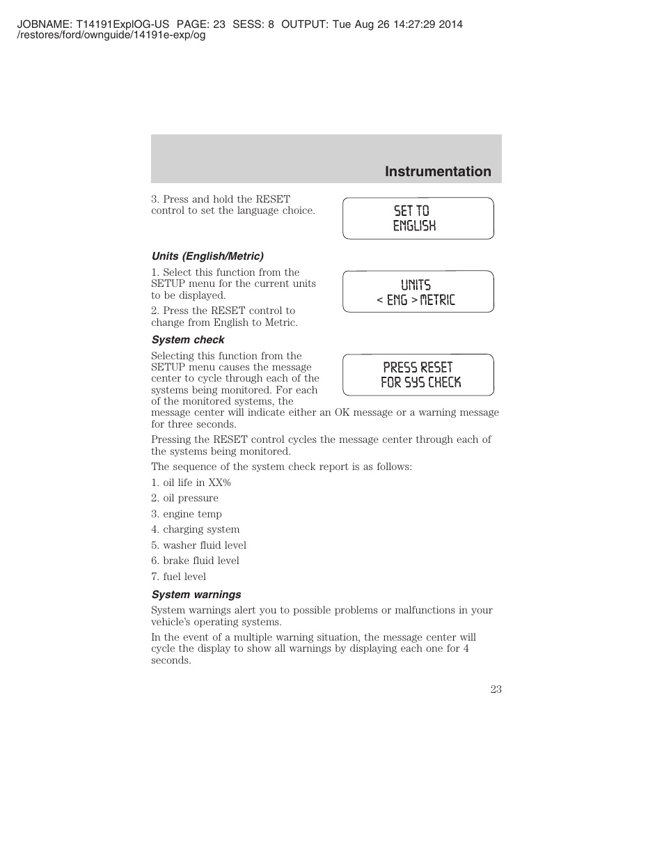 Instrumentation | FORD 2002 Explorer v.2 User Manual | Page 23 / 328