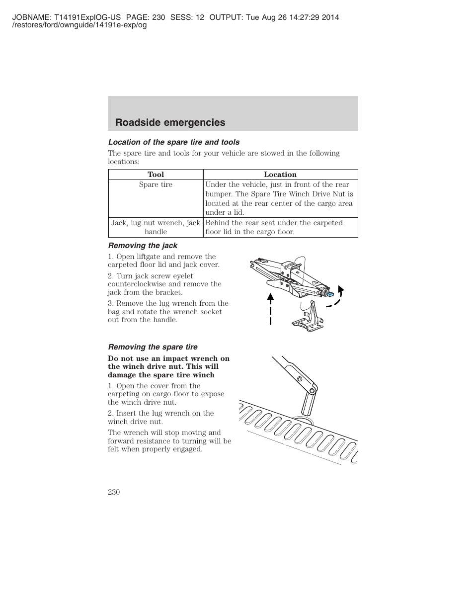 Roadside emergencies | FORD 2002 Explorer v.2 User Manual | Page 230 / 328