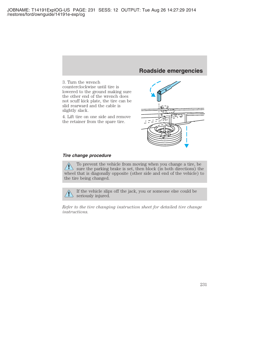 Roadside emergencies | FORD 2002 Explorer v.2 User Manual | Page 231 / 328