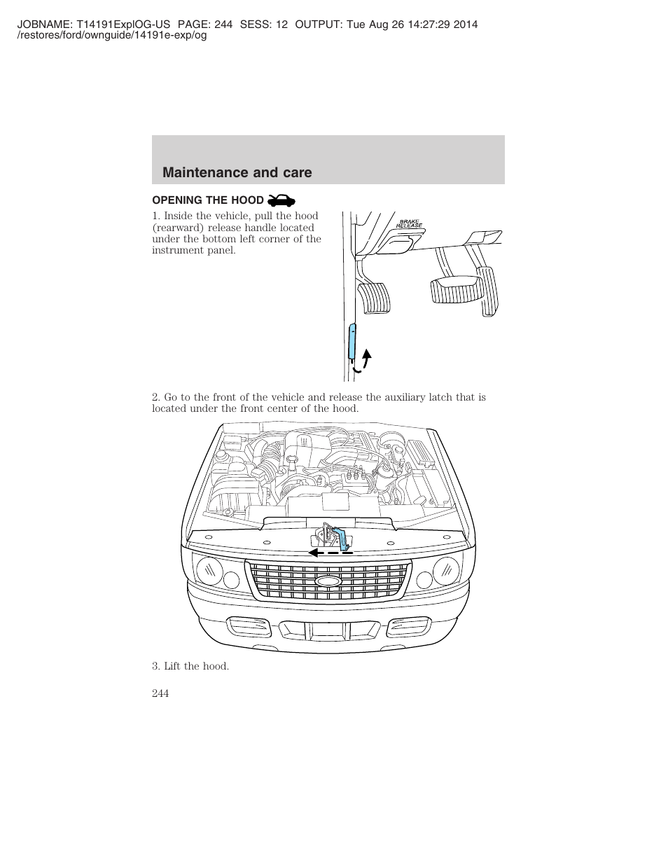 Maintenance and care | FORD 2002 Explorer v.2 User Manual | Page 244 / 328