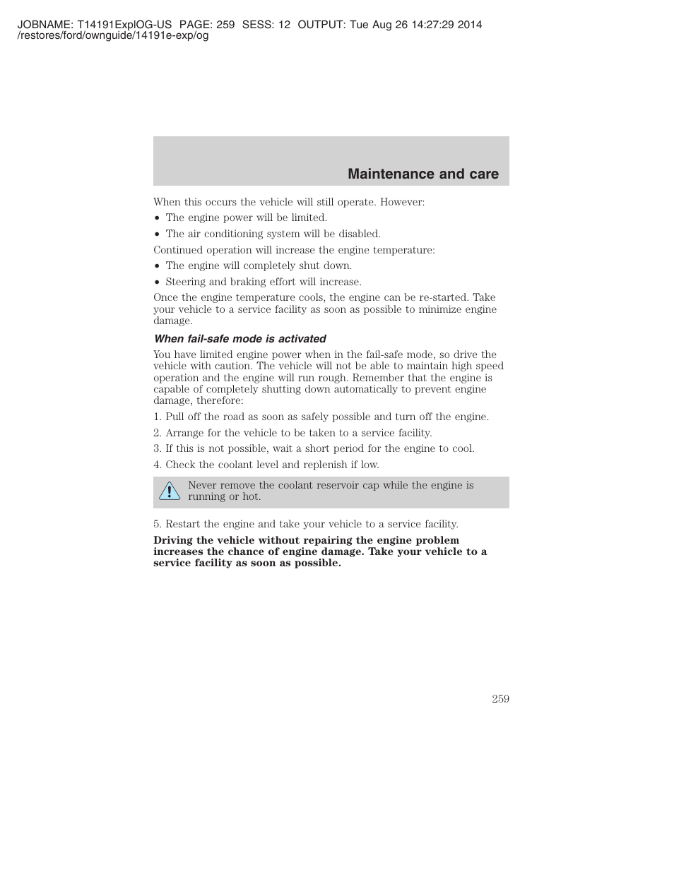 Maintenance and care | FORD 2002 Explorer v.2 User Manual | Page 259 / 328