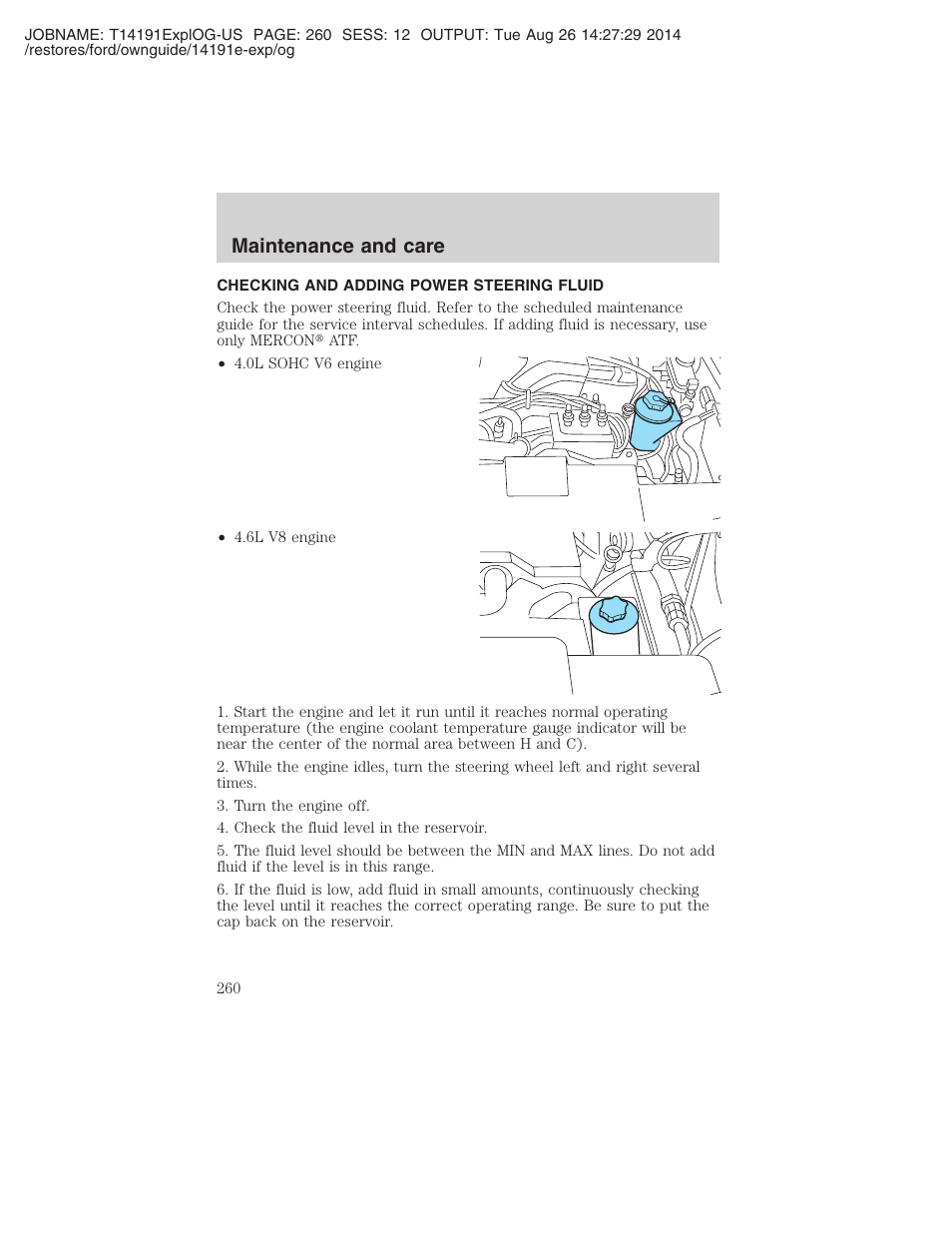 Maintenance and care | FORD 2002 Explorer v.2 User Manual | Page 260 / 328