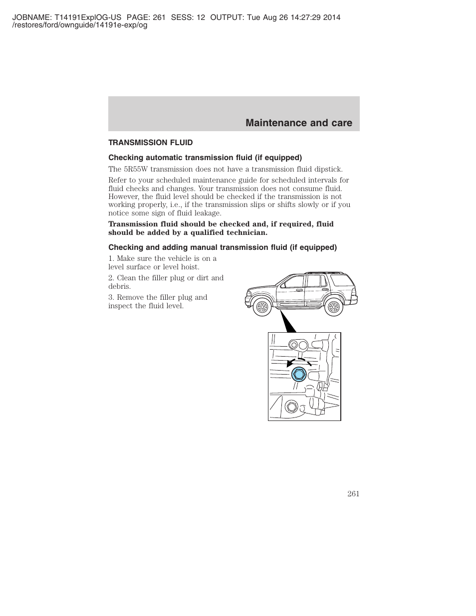 Maintenance and care | FORD 2002 Explorer v.2 User Manual | Page 261 / 328