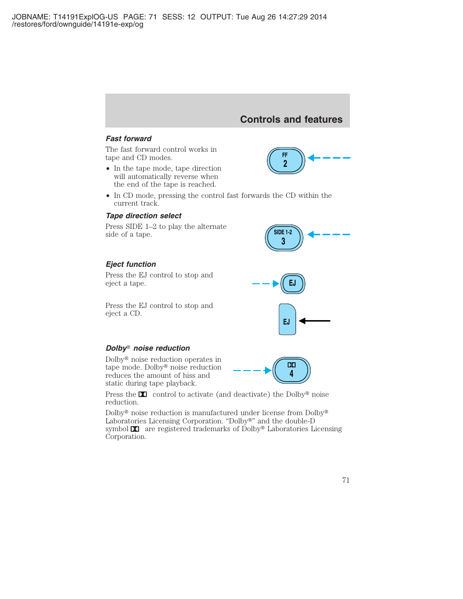 Controls and features | FORD 2002 Explorer v.2 User Manual | Page 71 / 328